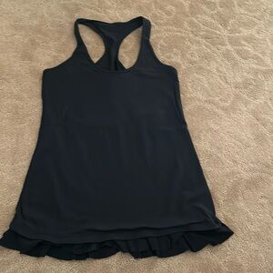 Lululemon black razor back tank with ruffle